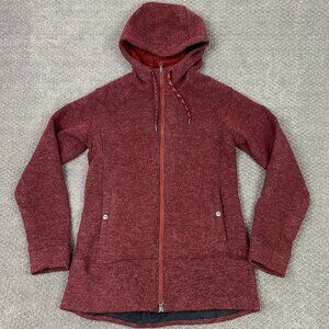 Outdoor Research Flurry Hooded Jacket Women's Medium Red Maroon Wool Blend